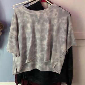 medium size gray and white shirt